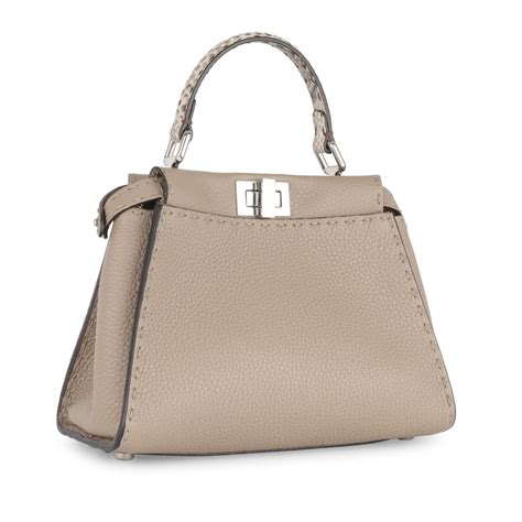 fendi peekaboo taupe|Fendi peekaboo leather bag.